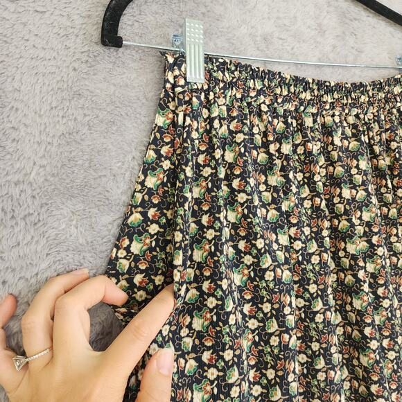 Justine Todd Womens Vintage Midi Skirt Size 6 Ditzy Floral Print Pleated Pockets - Picture 6 of 10